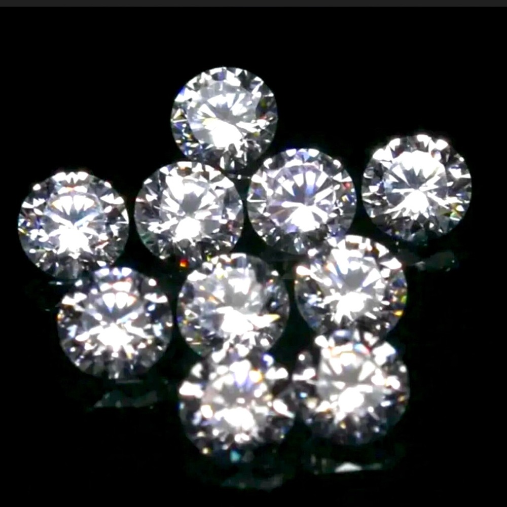 Brilliant VVS1 Round Cut Color White Loose Simulated Diamond 10 Pcs 1mm #5